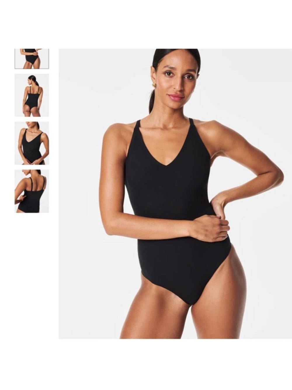 Spanx Suit Yourself Ribbed Vneck Bodysuit